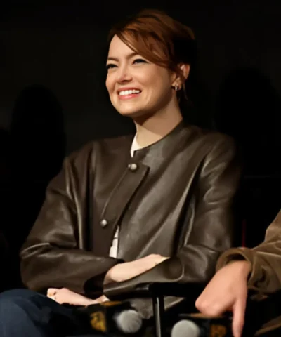 Bugonia BAFTA Screening Emma Stone Leather Jacket