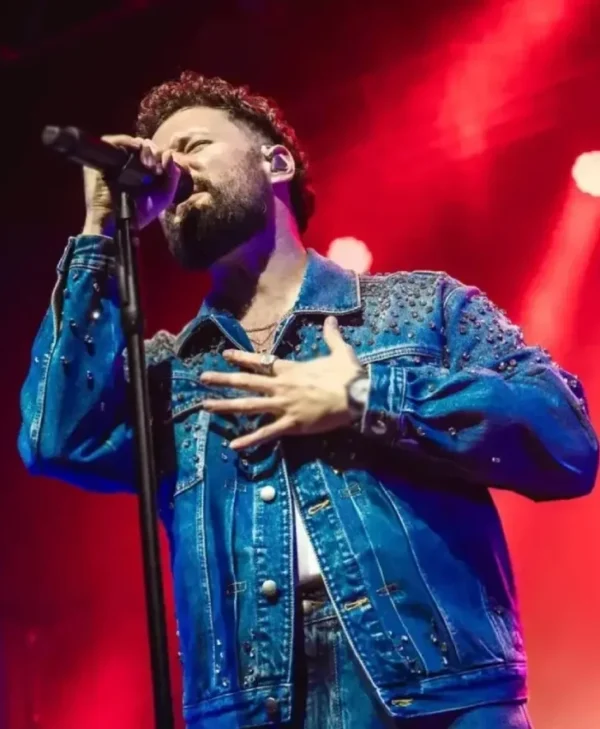 Concert 2025 Calum Milan Embellished Blue Denim Jacket