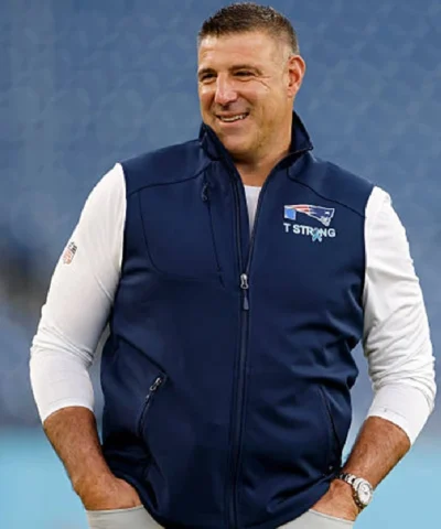 New England Patriots Mike Vrabel Coach Navy Blue Vest