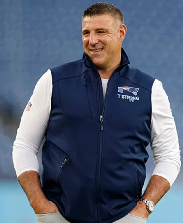 New England Patriots Mike Vrabel Coach Navy Blue Vest