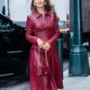 New York City 2025 Blake Lively Red Leather Dress For Sale