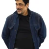 Benicio Del Toro One Battle After Another 2025 Sensei Sergio Denim Jacket