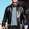 Chiefs VS Raiders Travis Kelce - Black Leather Jacket