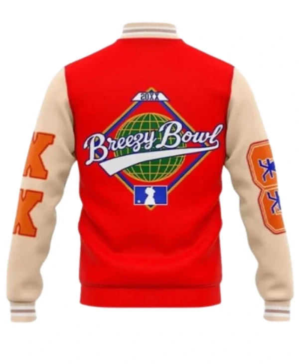 Chris Brown Breezy Bowl XX Shop Red Letterman Jackets