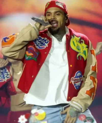 Chris Brown Breezy - Bowl XX Red Letterman Jackets