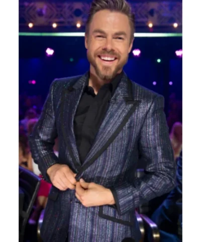 Derek Hough Dancing With the Stars Season 34 Striped Navy Blazer