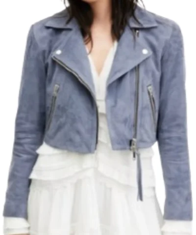 High Potential S02 Daphne Forrester Suede Biker Jacket