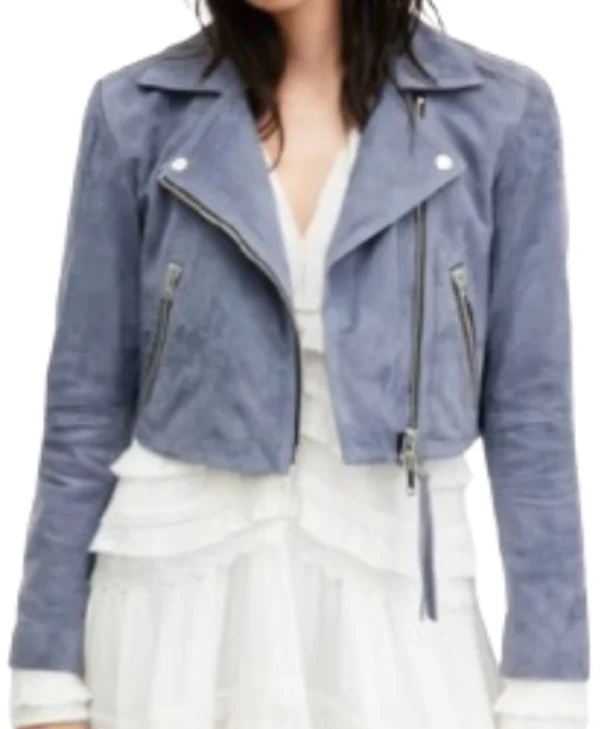 High Potential S02 Daphne Forrester Suede Biker Jacket