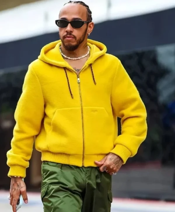 U.S. F1 Grand Prix 2025 Lewis Hamilton Yellow Hoodie For Sale