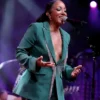 Mickey Guyton Countdown of Christmas 2025 Rhinestone Fringe Blazer