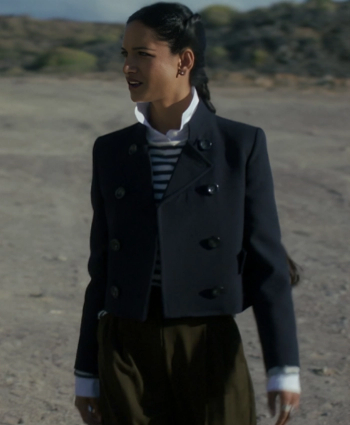 Amita Suman NCIS Tony and Ziva 2025 Claudette Cropped Trench Coat