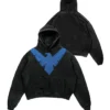 Buy Nightwing Black Embroidered Hoodie | Nightwing Hoodie