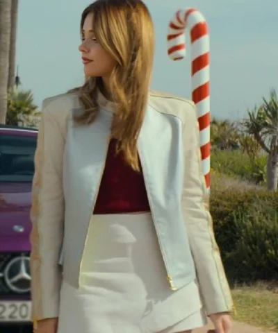 Our Fault 2025 Nicole Wallace Beige Leathers Jacket