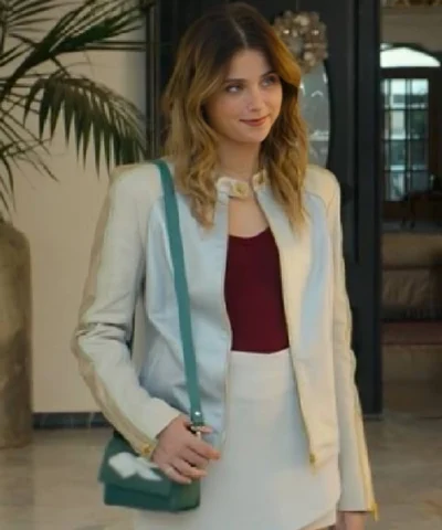 Our Fault 2025 Nicole Wallace Beige Leathers Jacket