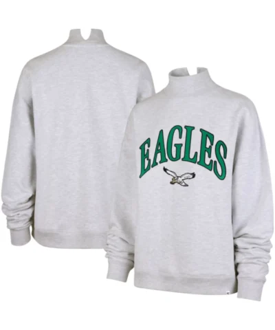 Philadelphia Eagles Heather Gray Mock Sweatshirt
