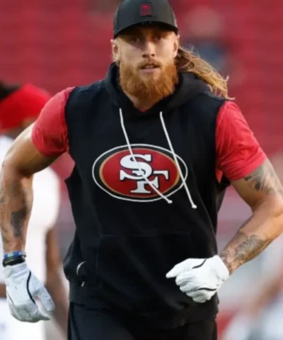 San Francisco 49ers 2025 George Kittle Sleeveless Black Hoodie For Sale