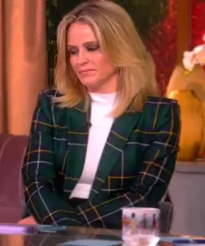 The View 2025 Sara Haines Green Plaid Blazer