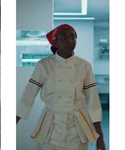 Thom Browne Double Breasted White Chef Coat Jacket