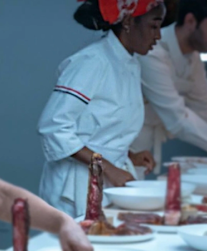 Shop Now Thom Browne Double Breasted White Chef Coat Jacket