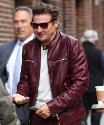 The Late Show - With Stephen Colbert Jeremy Renner Leather Jacket