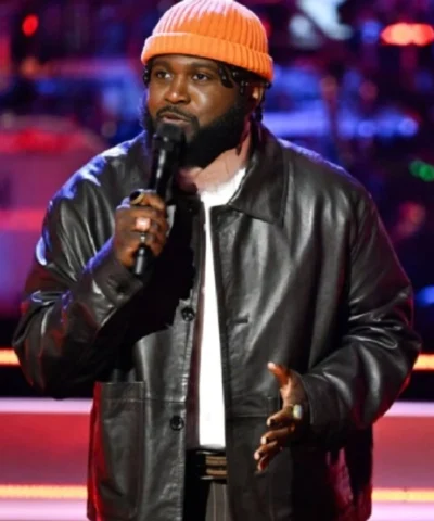 Aarik Duncan The Voice S28 Black Leather Jacket