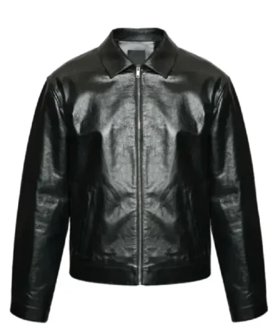 shop Travis Kelce Chiefs VS Raiders 2025 Black Leather Jacket