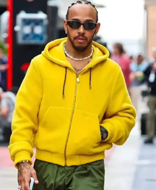 U.S. F1 Grand Prix 2025 Lewis Hamilton Yellow Hoodie