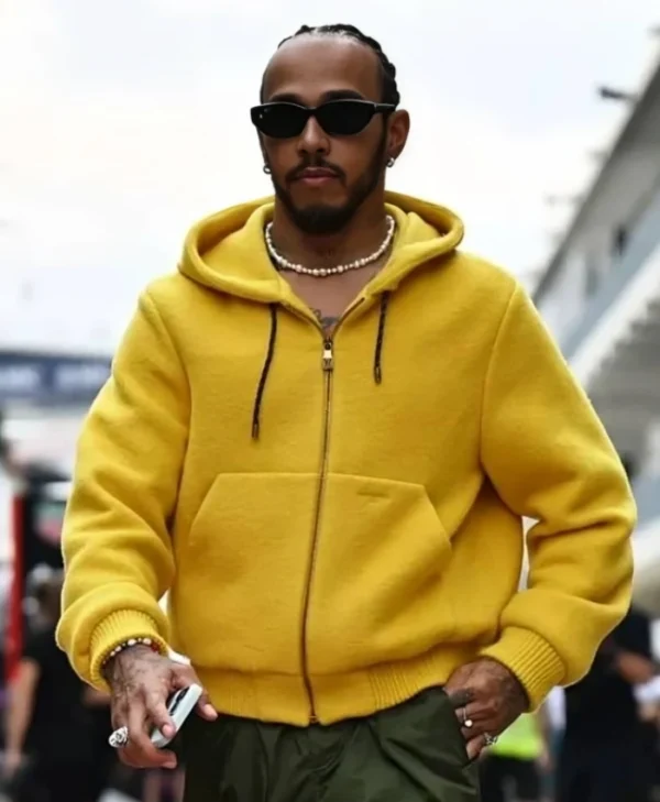 U.S. F1 Grand Prix 2025 Lewis Hamilton Yellow Hoodie