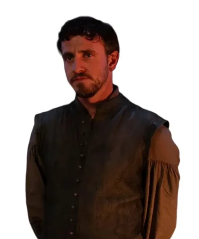 Paul Mescal Hamnet 2025 Black Leather Vest