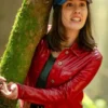 Katherine Evans Murder in a Small Town 2025 Red Leather Jacket