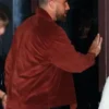 Travis Kelce Second Date Night Maroon Corduroy Jacket