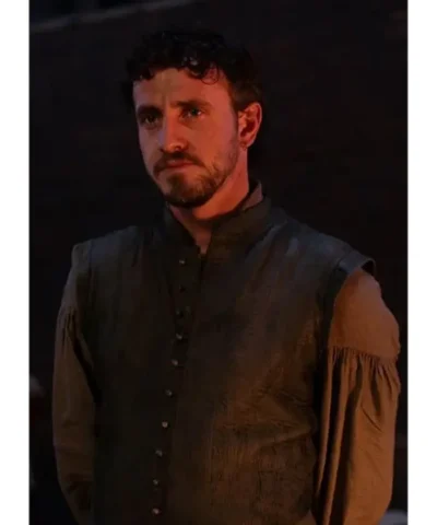 Hamnet 2025 Paul Mescal Black Leather Vest