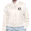 Printed Logo Anaheim Ducks Varsity Satin Jacket White