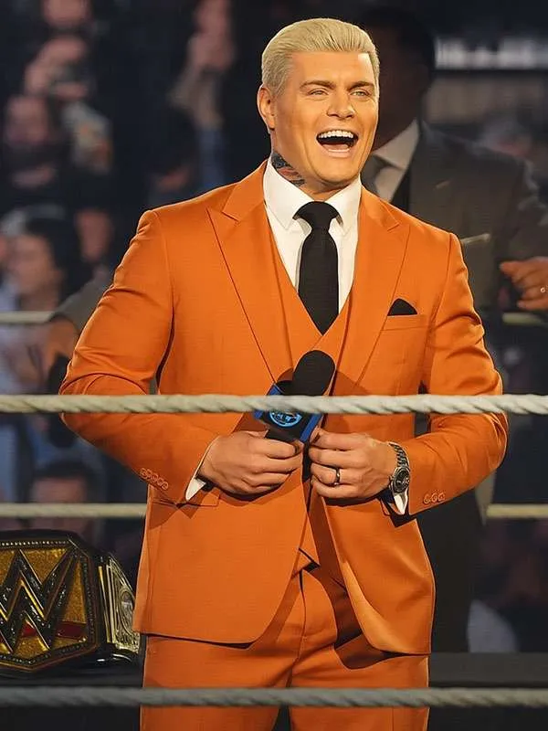 WWE SmackDown 2025 Cody Rhodes Orange Blazer
