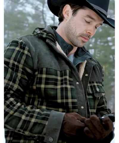 Joe Scarpellino TV Movie A Wild West Christmas 2025 Jake Hollis Plaid Flannel Jacket