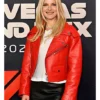 Ali Larter F1 Las Vegas Grand Prix Red Biker Jacket