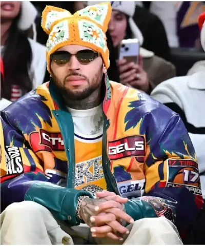Angeles Lakers Chris Brown Game Leather Jacket