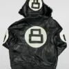 Ball Multiple Colors Bomber Hooded Leather Jacket