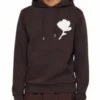 Brown Layered Flower Graphics Hoodie
