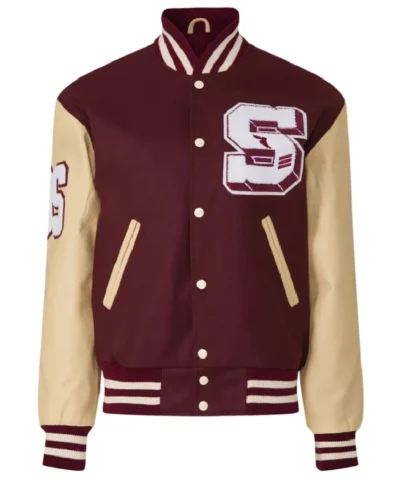 Burgundy Letterman Varsity Jacket