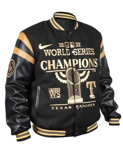 Alternative view of Champions Black Texas Rangers Varsity Jacket