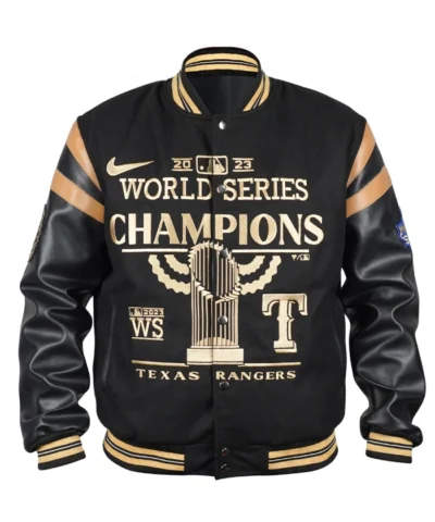 Champions Black Texas Rangers Varsity Jacket