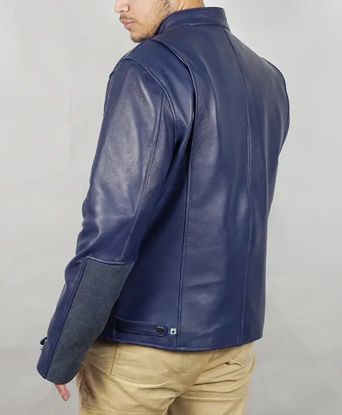 Chris Evans The Winter Soldier Blue Leather Jacket