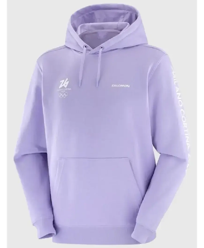 Milano Cortina 2026 Olympics Salomon Graphic Purple Hoodie - Image 2