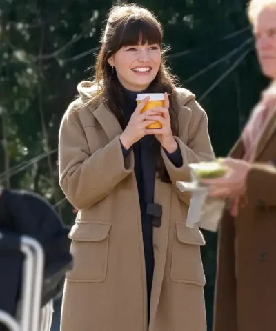 Ella McCay 2025 Emma Mackey Hooded Coat