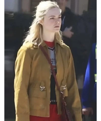 Elle Fanning Margo’s Got Money Troubles 2026 Brown Jacket