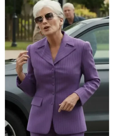Emma Thompson The Sheep Detectives 2026 Purple Blazer