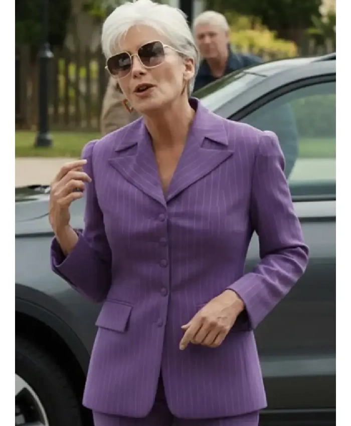 Emma Thompson The Sheep Detectives 2026 Purple Blazer