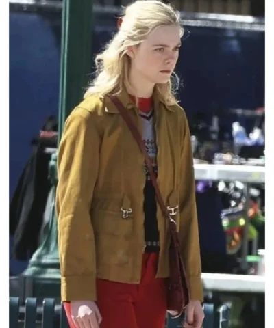 Alternative view of Elle Fanning Margo’s Got Money Troubles 2026 Brown Jacket