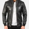 Full Grain Genuine Leather Bomber Black Jacket